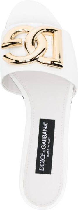 Dolce & Gabbana logo-plaque flat sandals White