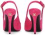 Dolce & Gabbana logo-plaque fleece pumps Pink - Thumbnail 3
