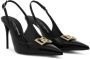 Dolce & Gabbana logo-plaque heeled slingback pumps Black - Thumbnail 2