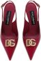 Dolce & Gabbana logo-plaque heeled slingback pumps Pink - Thumbnail 4