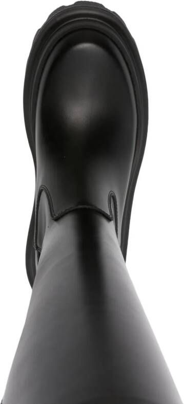 Dolce & Gabbana logo-plaque knee-high boots Black