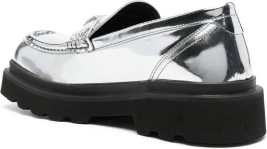Dolce & Gabbana logo-plaque leather brogues Silver