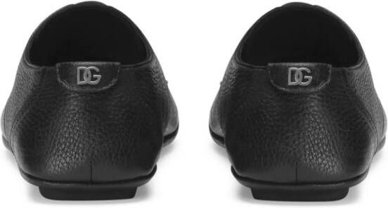 Dolce & Gabbana logo-plaque leather derby shoes Black