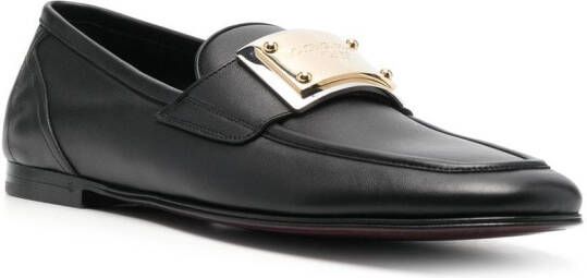 Dolce & Gabbana logo-tag leather loafers Black