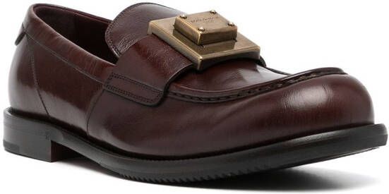 Dolce & Gabbana logo-plaque leather loafers Brown