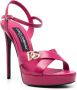 Dolce & Gabbana logo-plaque leather sandals Pink - Thumbnail 2