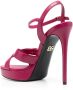 Dolce & Gabbana logo-plaque leather sandals Pink - Thumbnail 3