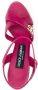 Dolce & Gabbana logo-plaque leather sandals Pink - Thumbnail 4