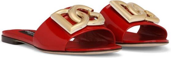 Dolce & Gabbana DG-logo leather sandals Red