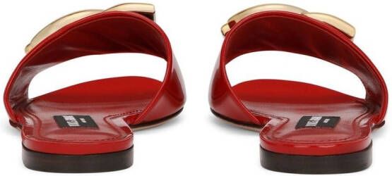 Dolce & Gabbana DG-logo leather sandals Red