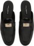 Dolce & Gabbana logo-plaque leather slippers Black - Thumbnail 4