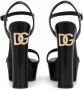 Dolce & Gabbana logo-plaque platform sandals Black - Thumbnail 3