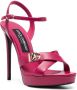 Dolce & Gabbana logo-plaque platform sandals Pink - Thumbnail 2