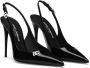 Dolce & Gabbana logo-plaque slingback leather pumps Black - Thumbnail 2