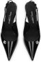Dolce & Gabbana logo-plaque slingback leather pumps Black - Thumbnail 4
