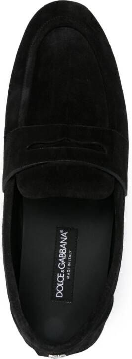 Dolce & Gabbana logo-plaque suede loafers Black