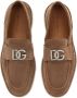 Dolce & Gabbana logo-plaque suede loafers Brown - Thumbnail 4