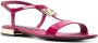 Dolce & Gabbana logo-plaque T-bar sandals Pink - Thumbnail 2