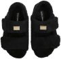 Dolce & Gabbana logo-plaque terrycloth-effect sandals Black - Thumbnail 4