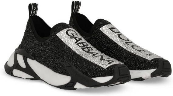 Dolce & Gabbana Fast rhinestone-embellished sneakers Black