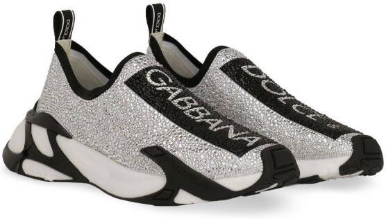 Dolce & Gabbana Fast rhinestone-embellished sneakers White