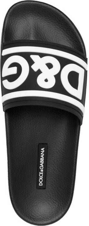 Dolce & Gabbana logo-print rubber slides Black