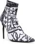 Dolce & Gabbana logo-print stiletto boots White - Thumbnail 2