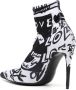 Dolce & Gabbana logo-print stiletto boots White - Thumbnail 3