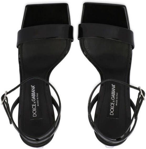 Dolce & Gabbana logo-sculpted heel sandals Black