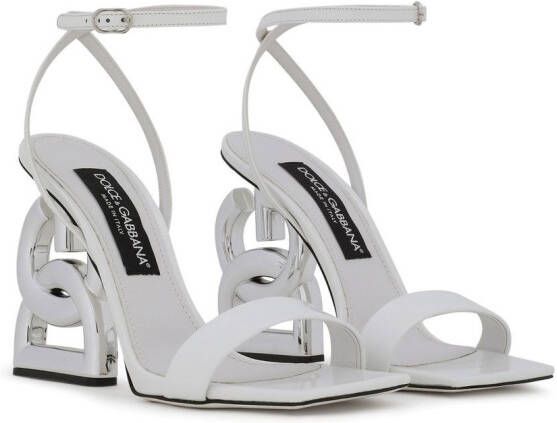 Dolce & Gabbana 3.5 105mm patent leather sandals White