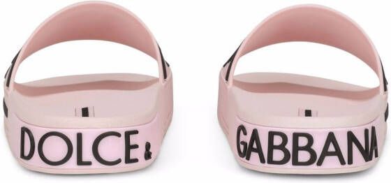 Dolce & Gabbana logo-strap slides Pink