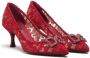 Dolce & Gabbana Lori DG Amore Taormina lace pumps Red - Thumbnail 2