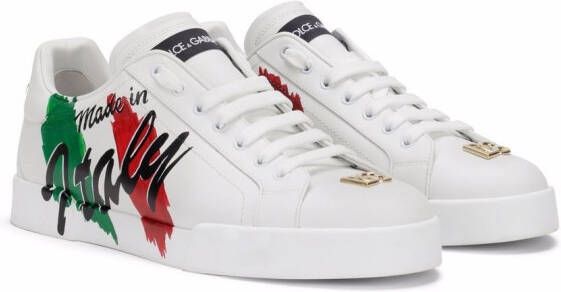 Dolce & Gabbana Made in Italy print sneakers White