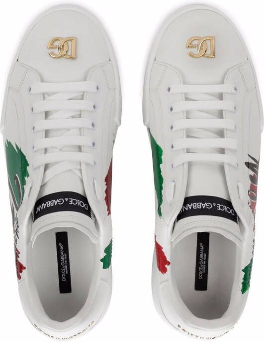 Dolce & Gabbana Made in Italy print sneakers White