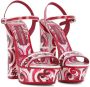 Dolce & Gabbana Maiolica-print platform sandals Red - Thumbnail 2