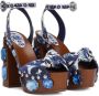 Dolce & Gabbana Majolica-print 90mm embellished wedge sandals Blue - Thumbnail 2