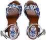 Dolce & Gabbana Majolica-print 90mm embellished wedge sandals Blue - Thumbnail 4