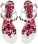 Dolce & Gabbana Majolica-print crystal-embellished sandals White - Thumbnail 4