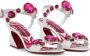 Dolce & Gabbana Majolica-print crystal-embellished sandals White - Thumbnail 2