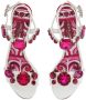 Dolce & Gabbana Majolica-print embellished sandals White - Thumbnail 4