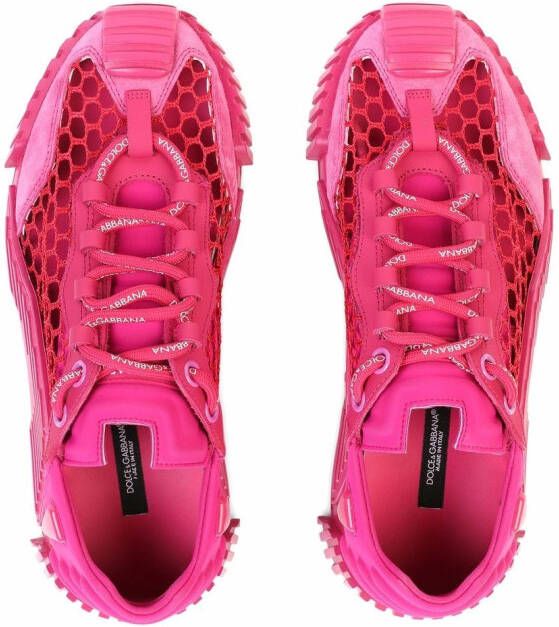 Dolce & Gabbana mesh-panelled low-top sneakers Pink