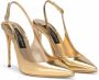Dolce & Gabbana mirrored-effect leather slingback pumps Gold - Thumbnail 2