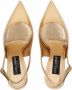 Dolce & Gabbana mirrored-effect leather slingback pumps Gold - Thumbnail 4