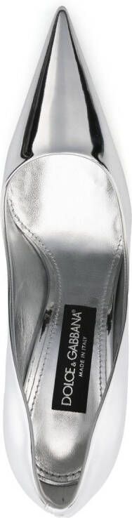 Dolce & Gabbana 110mm metallic-finish pumps Grey