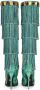 Dolce & Gabbana metallic-threading fringed knee-high boots Green - Thumbnail 3
