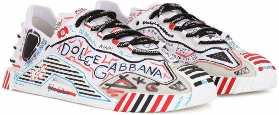 Dolce & Gabbana Miami NS1 hand-painted sneakers White