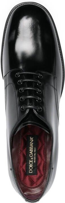 Dolce & Gabbana Michelangelo patent-leather derby shoes Black