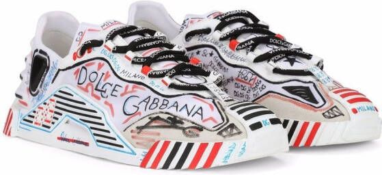 Dolce & Gabbana Milano NS1 hand-painted sneakers White
