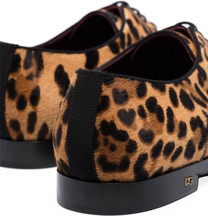 Dolce & Gabbana Millenials leopard print pony hair shoes Brown