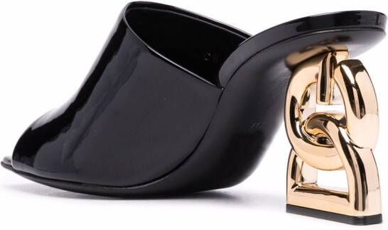 Dolce & Gabbana monogram heel mules Black